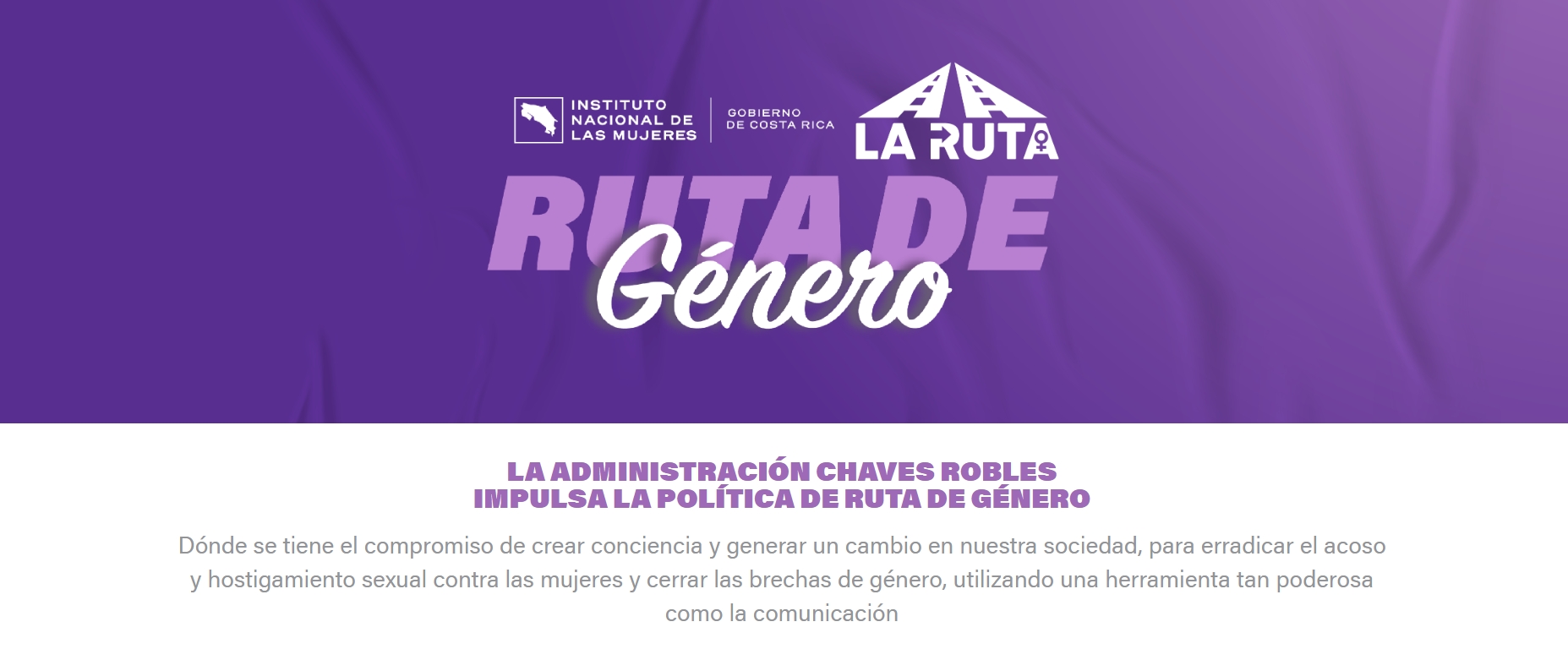 Banner del sitio web Ruta de género