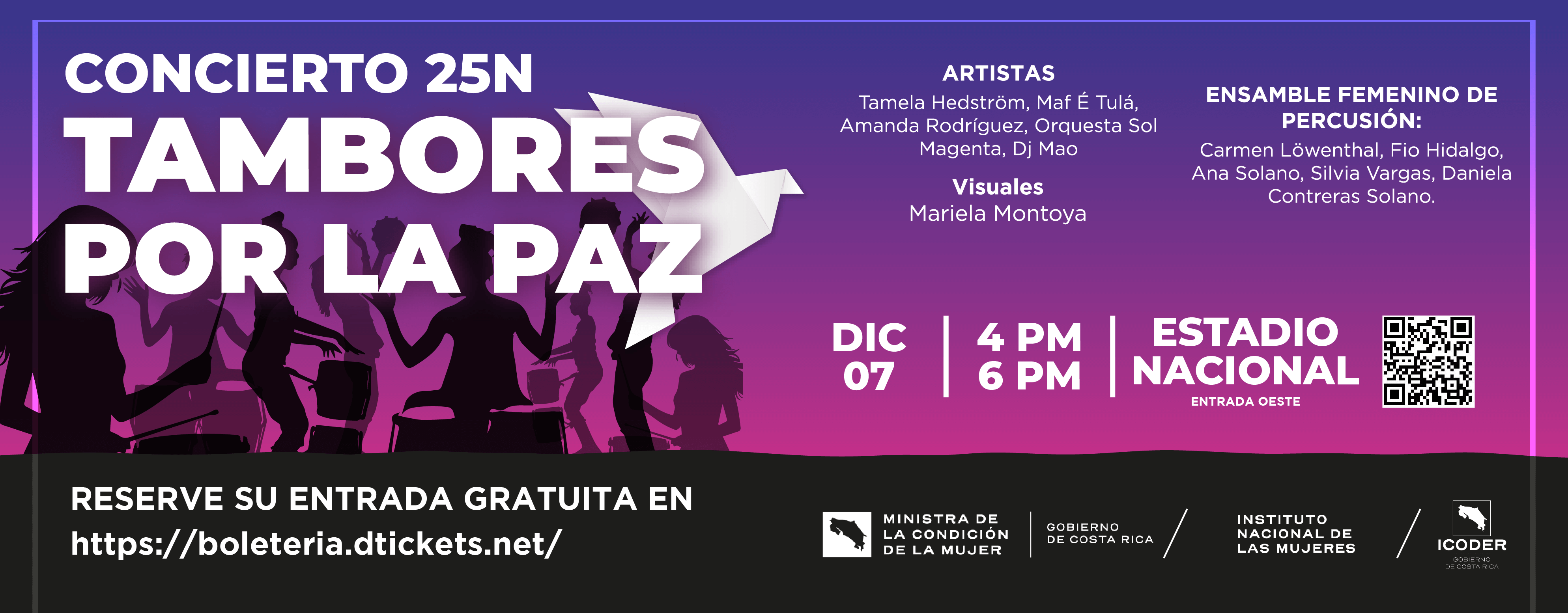 Banner del concierto 25N - Tambores por la Paz